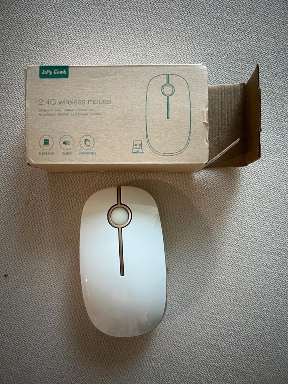 White Wireless Mouse - 2.4G Home Office Mouse
